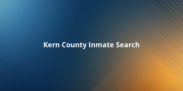 Kern County Inmate Search